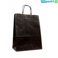 ♻ Black carrier paper bag with twist handles Size M 