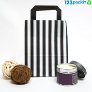 Black striped candy bags with handles