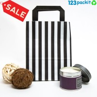 Black striped candy bags with handles