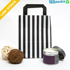 ★ Carrier Bags with black strips flat tape handles ★