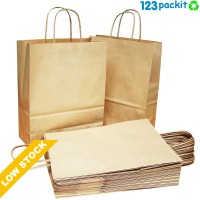 ♻ Brown eco-friendly carrier bags twisted handles size S , M & L ♻