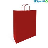❤ Dark Red Twist Handle Carriers eco friendly ❤