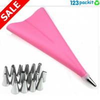 ★ Reusable Silicone piping bag set with 16 nozzles ★