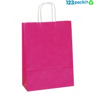 ♻ Shock Pink Twisted Handles Carriers 