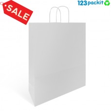 ♻ Metallic Silver Carrier bag twist handles eco-friendly 