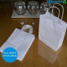 ♻ White eco-friendly carrier bags twisted handles size S , M & L ♻