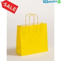 ♻ Yellow carrier bags eco-friendly with twisted handles size M