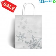 ★ Snow Flakes twisted handles carrier bags